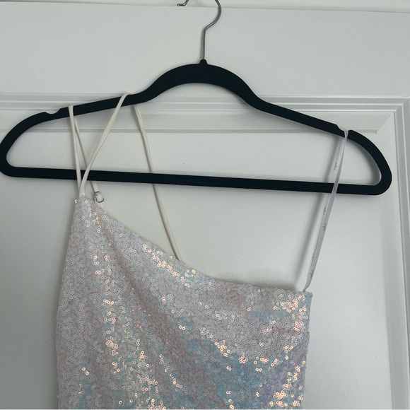 Iridescent sequin one shoulder mini dress by Lulus - Picture 6 of 7